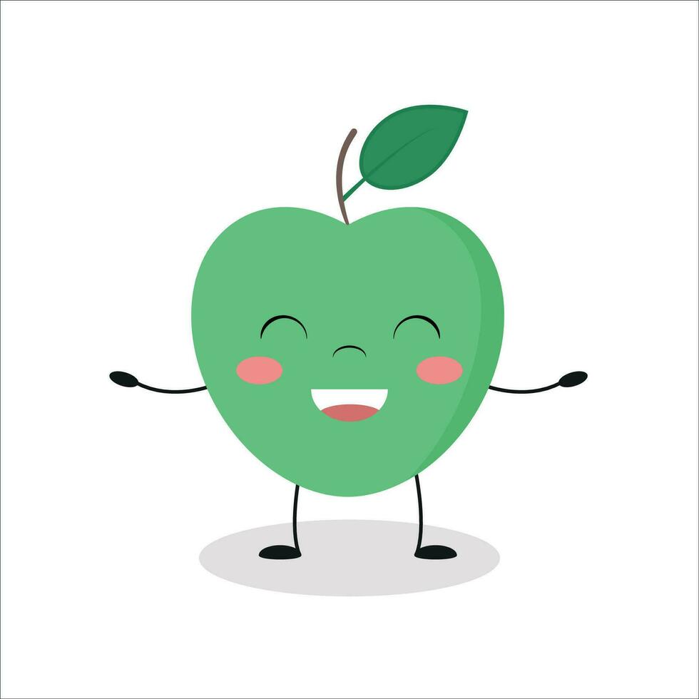 mignonne pomme, dessin animé. vecteur illustration.