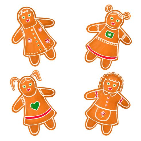 Collection Mignonne Gingerbread Girls vecteur