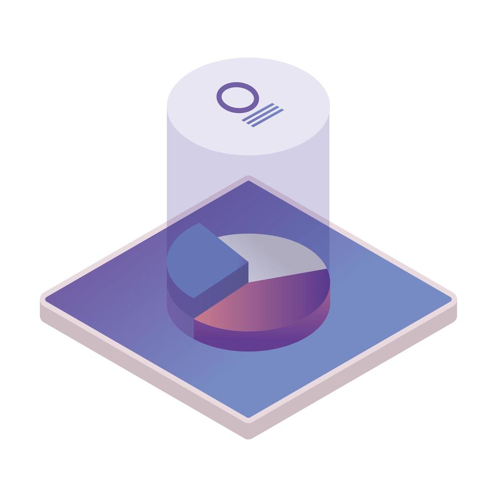 technologie de tablette avec tarte aux statistiques vecteur