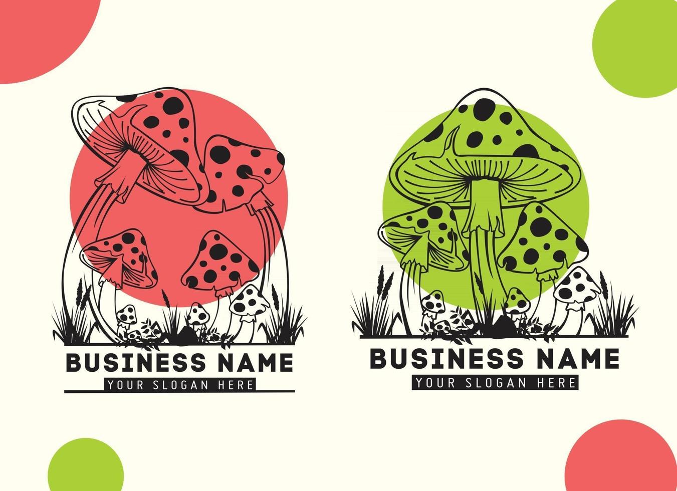 champignons de logo, modèle de logo. illustration vectorielle.champignons d'illustration vectorielle dessinés à la main vecteur