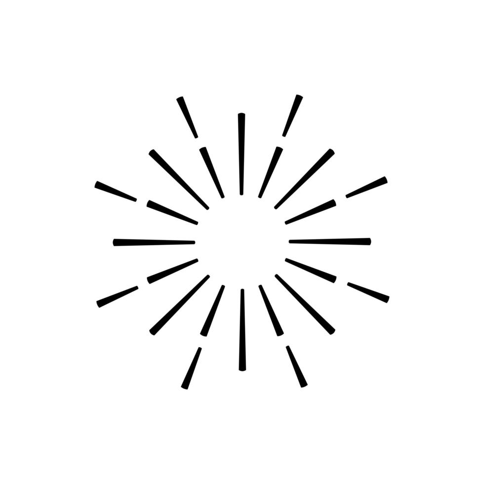 Sunburst rayons décoration icône isolé vecteur
