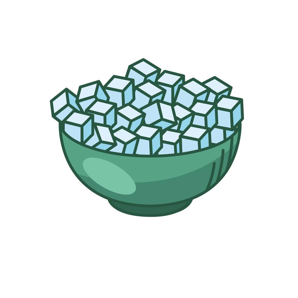 Ligne de cubes de sucre et conception de vecteur d'icône de style de remplissage
