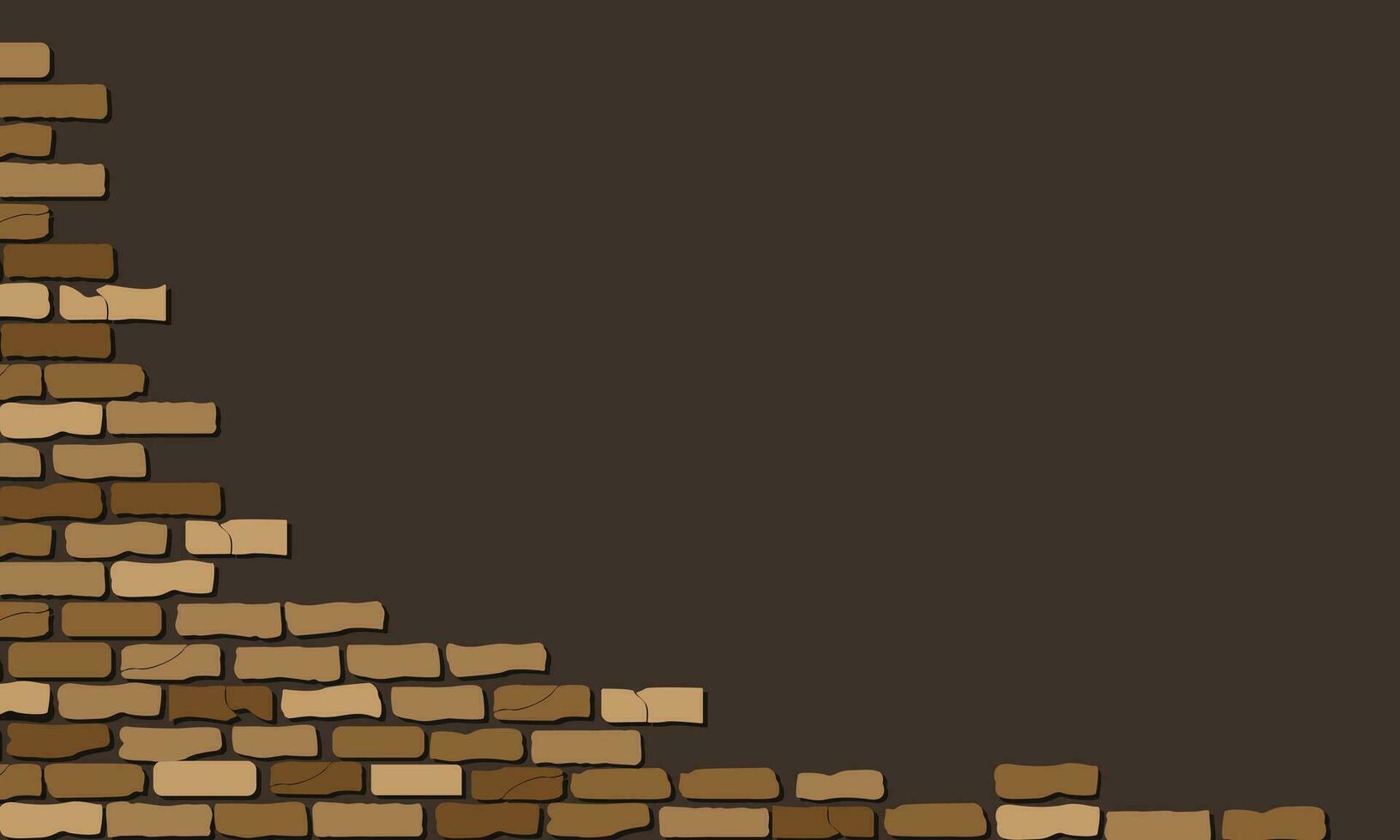 brique mur fissure marron surface pour copie espace vecteur Contexte. marron Ton brique mur sur marron toile de fond
