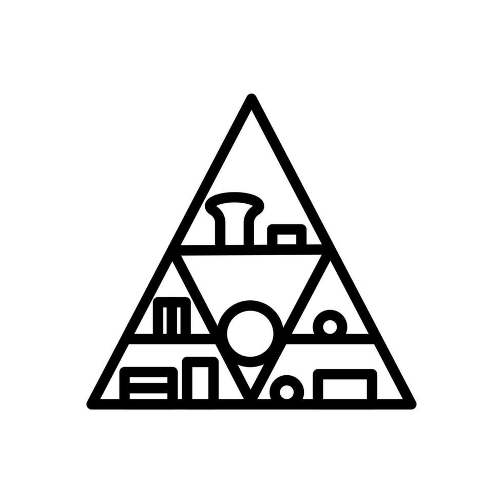 Triangle étagère icône dans vecteur. logotype vecteur