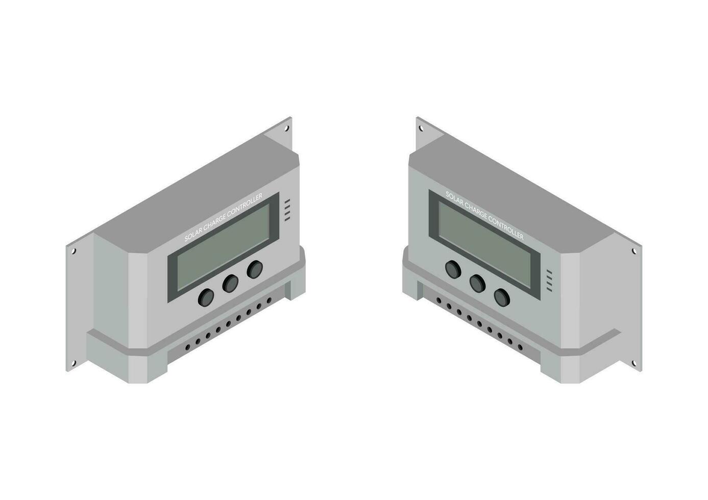 isométrique solaire cellule charge manette sur blanc Contexte. vecteur illustration.