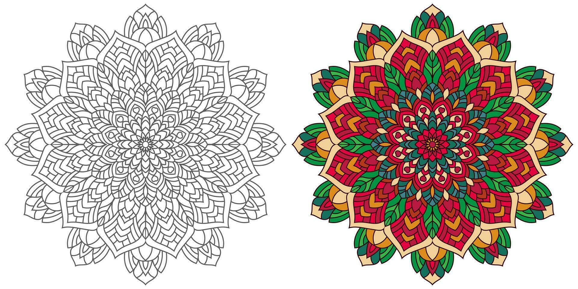 abstrait mandala floral ornement, coloré moderne mandala conception , mandala ligne illustration vecteur