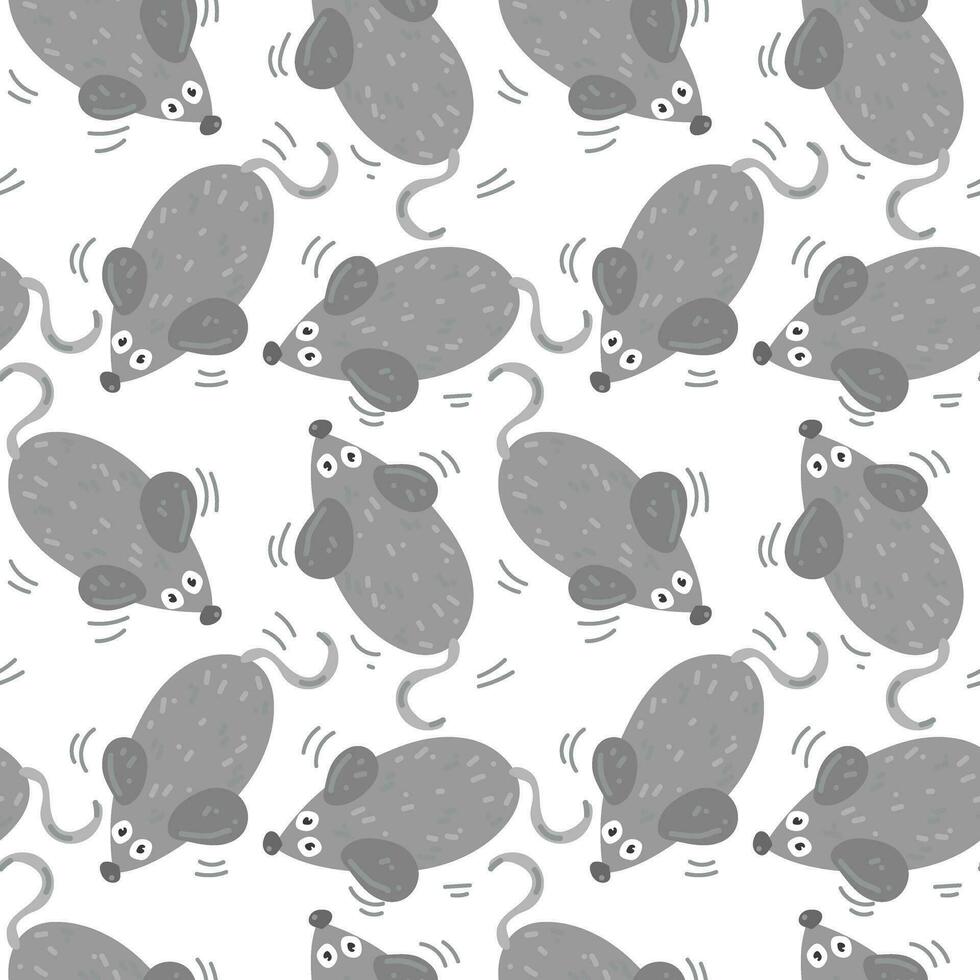 sans couture modèle dans le forme de mignonne souris. marrant dessiné à la main animaux. Créatif enfants Contexte dans scandinave style. vecteur illustration. Souris sur une blanc Contexte