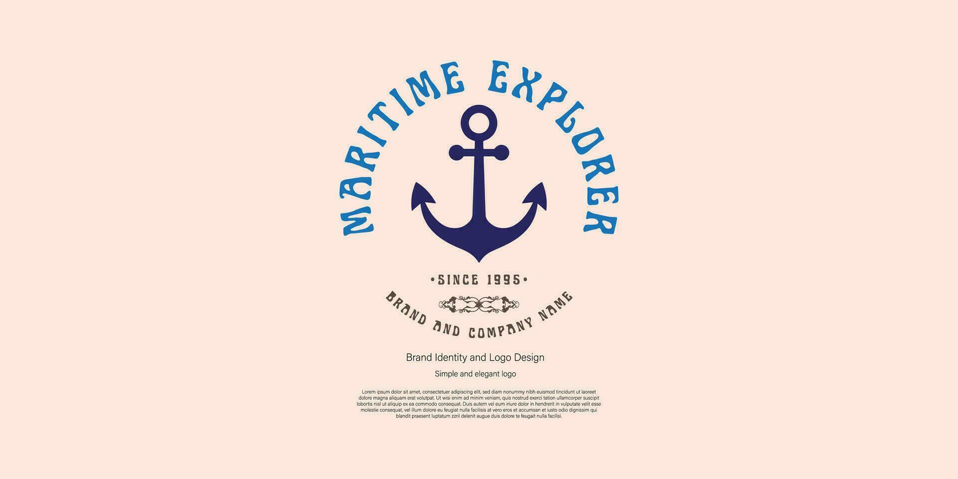 ancre, nautique, maritime logo conception pour graphique designer et la toile développeur vecteur