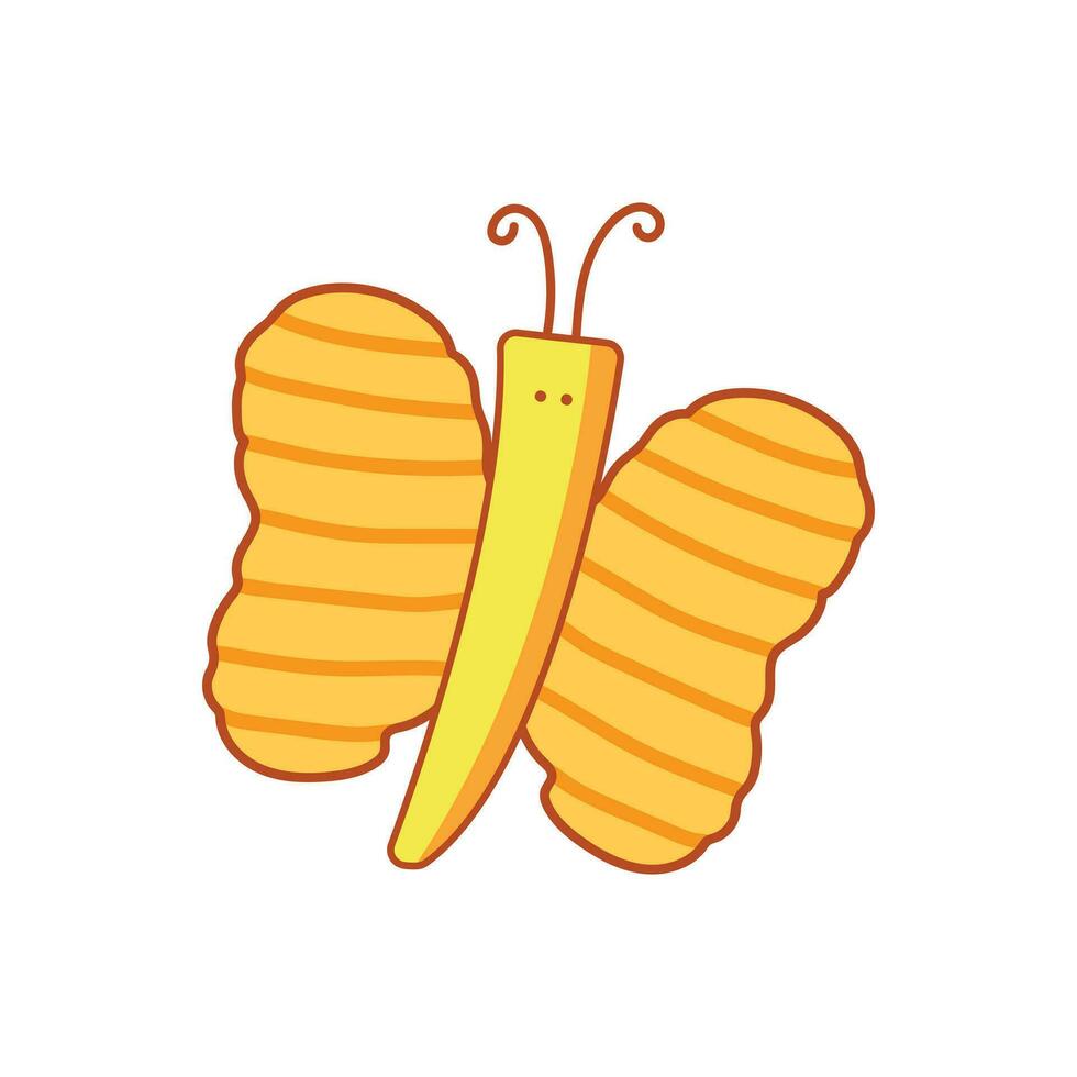 main tiré des gamins dessin dessin animé vecteur illustration papillon Patate frites isolé sur blanc Contexte