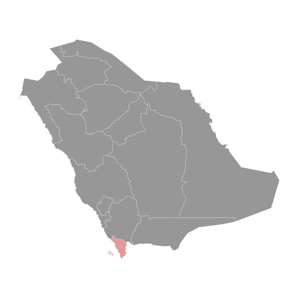 jazan province, administratif division de le pays de saoudien Saoudite. vecteur illustration.