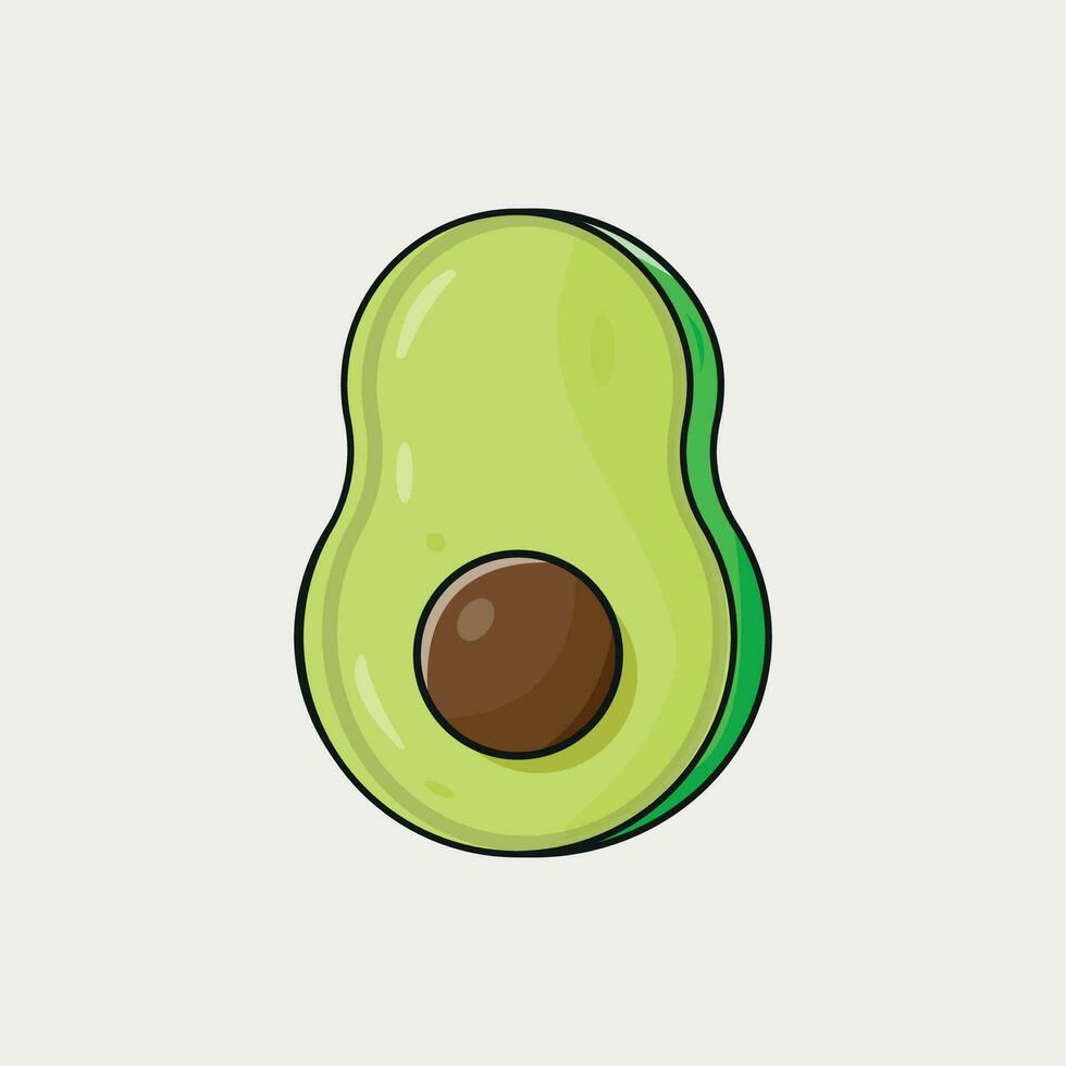 kawaii mignon avocat avec un sourire vecteur