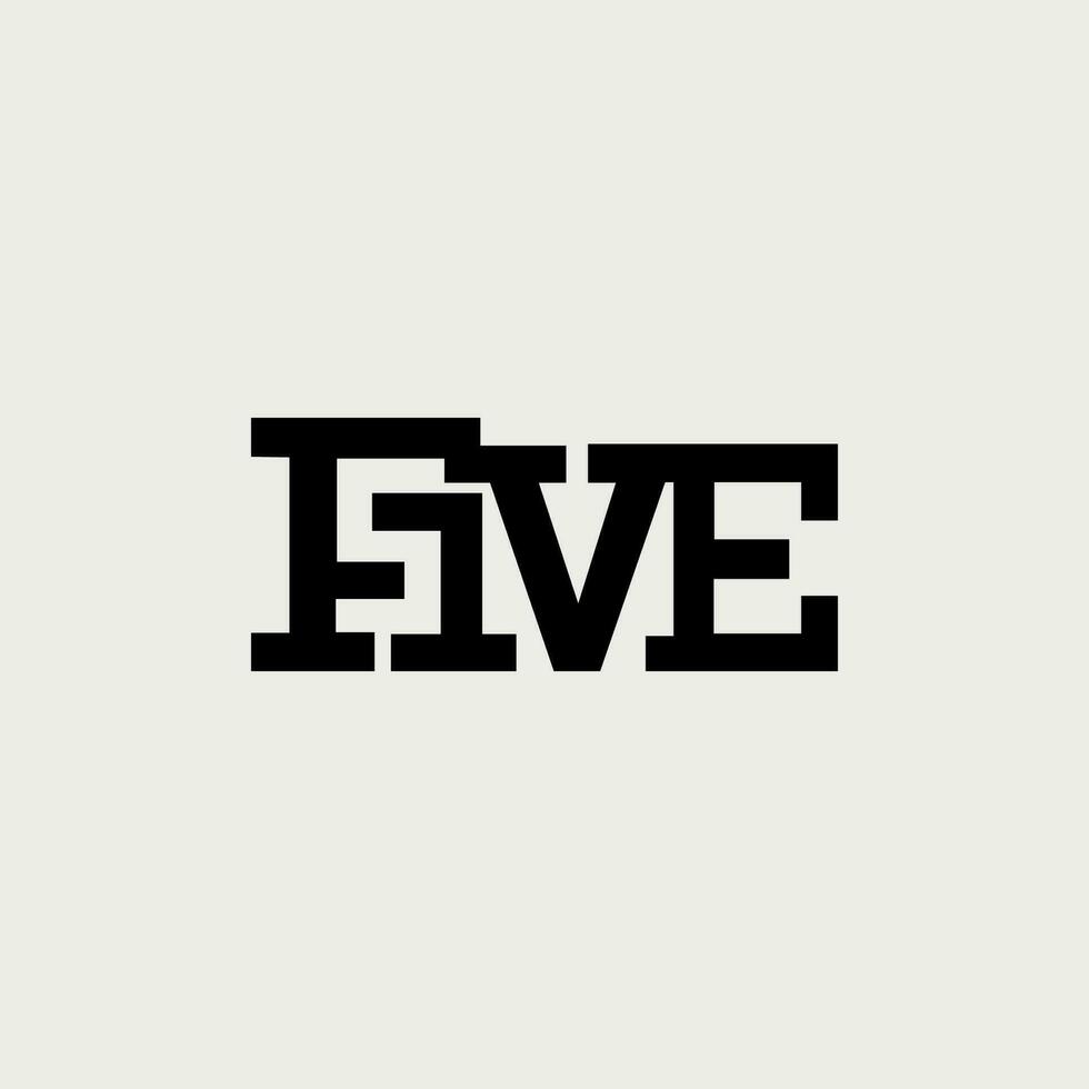 vecteur cinq minimal texte logo conception