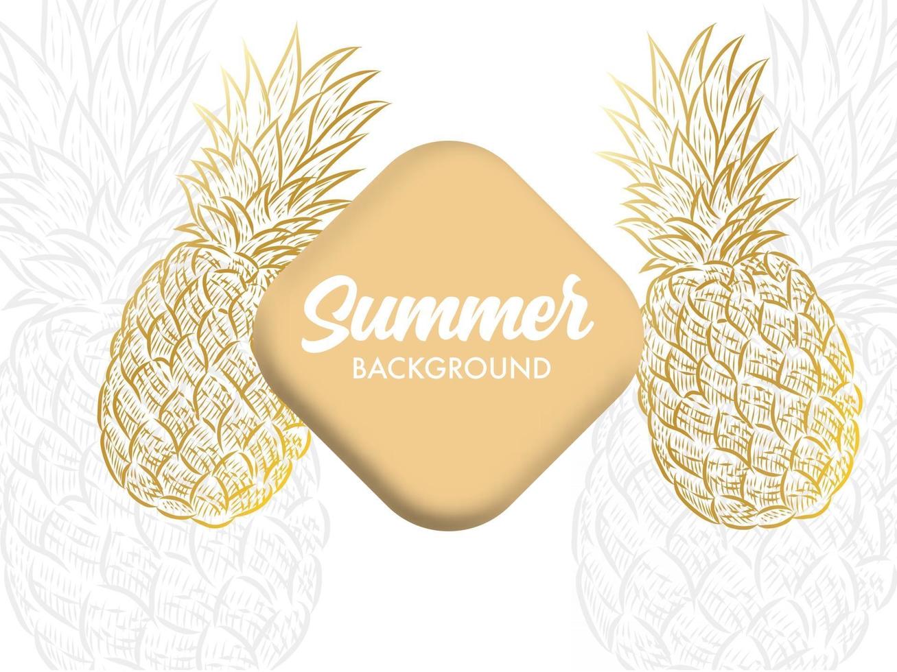conception de fond de thème d'été avec des illustrations d'ananas vecteur