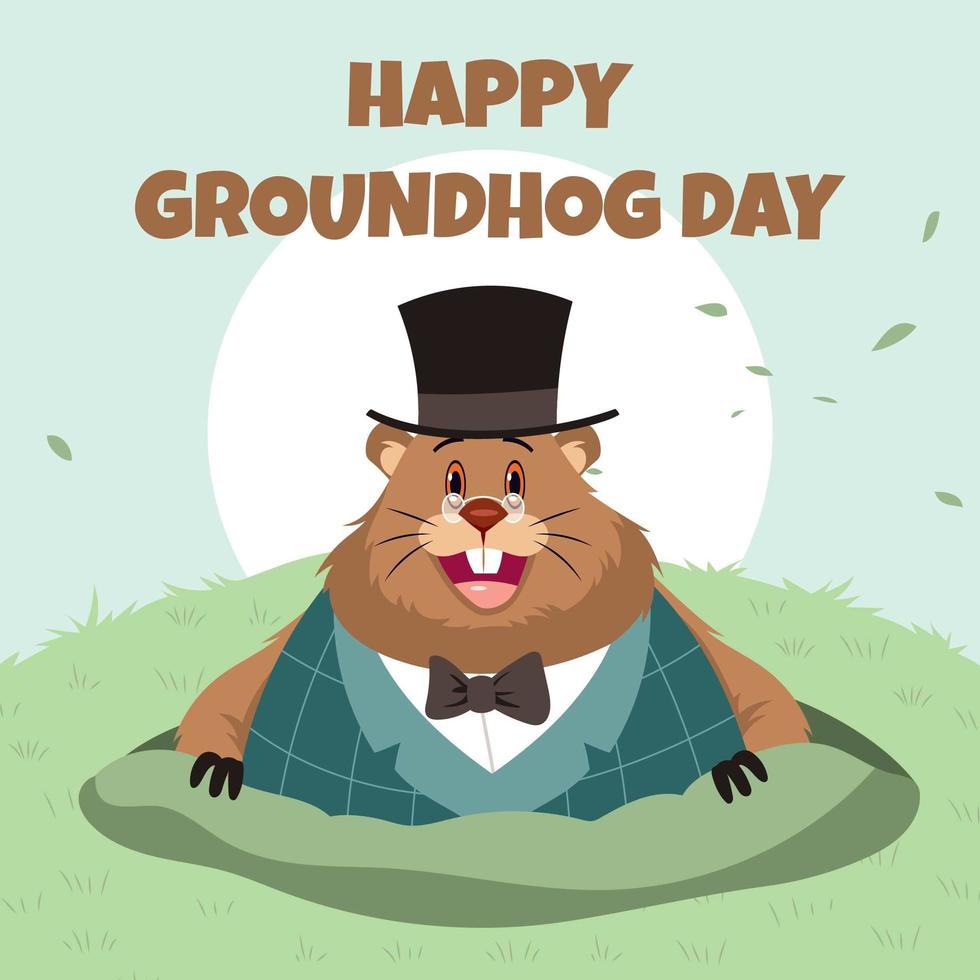 Ground Hog Day Celebration vecteur