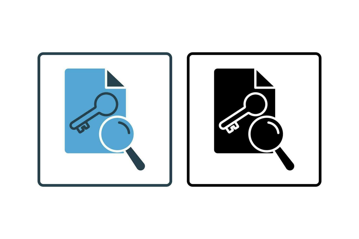 mot-clé icône. icône en relation à chercher moteur optimisation. adapté pour la toile site conception, application, utilisateur interfaces. solide icône style. Facile vecteur conception modifiable