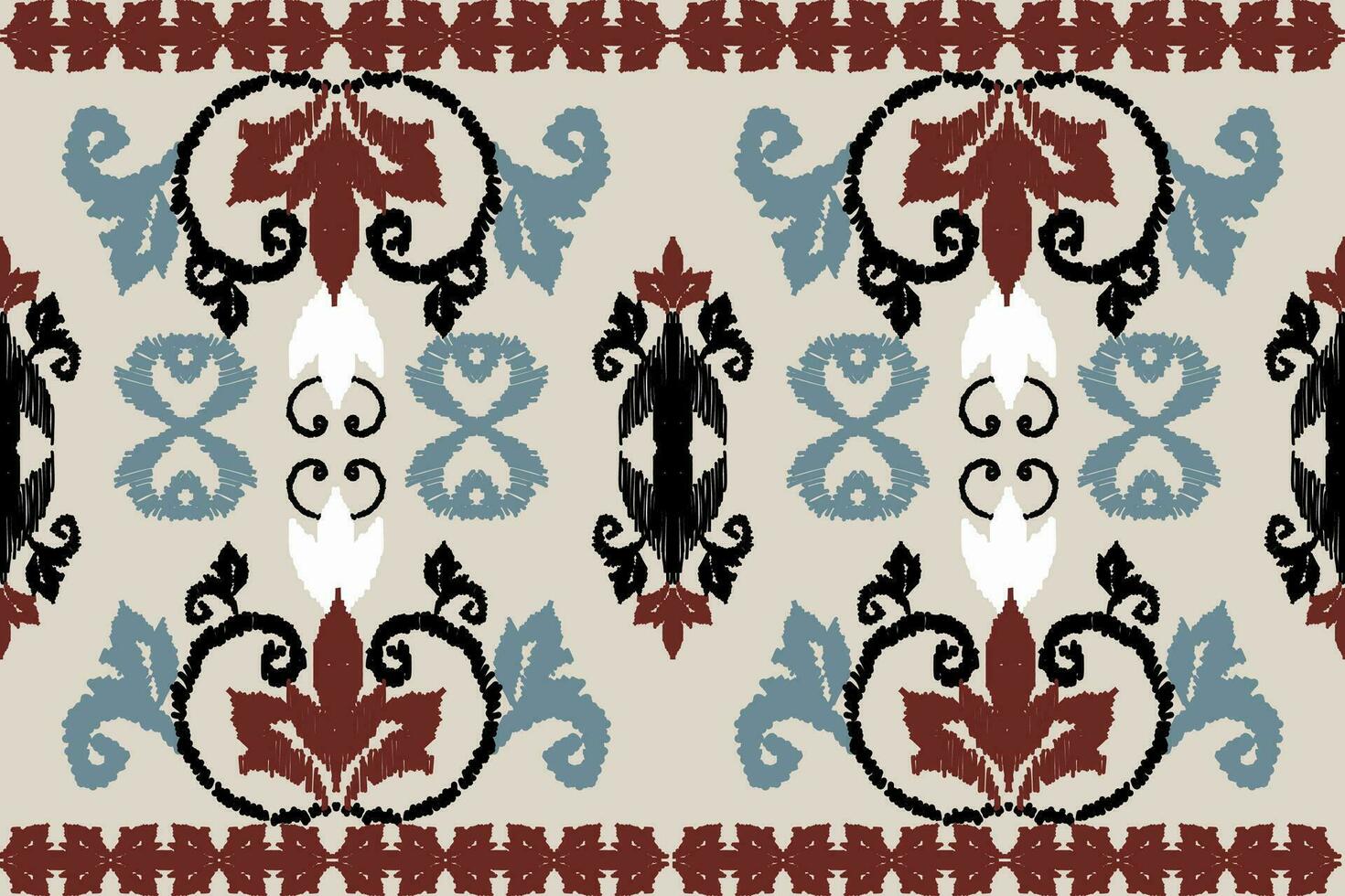 ikat floral paisley broderie sur blanc arrière-plan.géométrique ethnique Oriental modèle traditionnel.aztèque style abstrait vecteur illustration.design pour