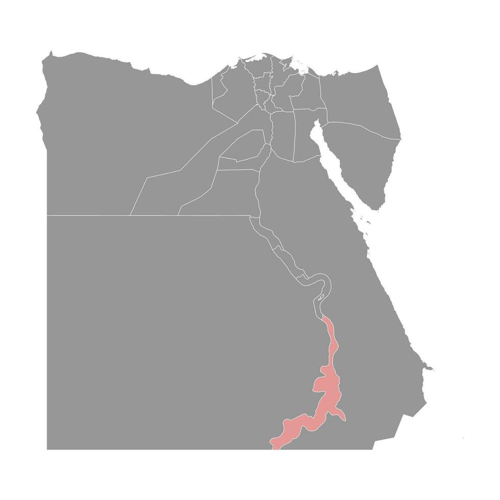 assouan gouvernorat carte, administratif division de Egypte. vecteur illustration.