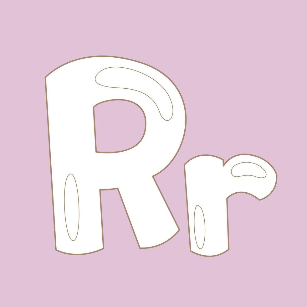 alphabet r pour vocabulaire école leçon dessin animé numérique timbre contour vecteur