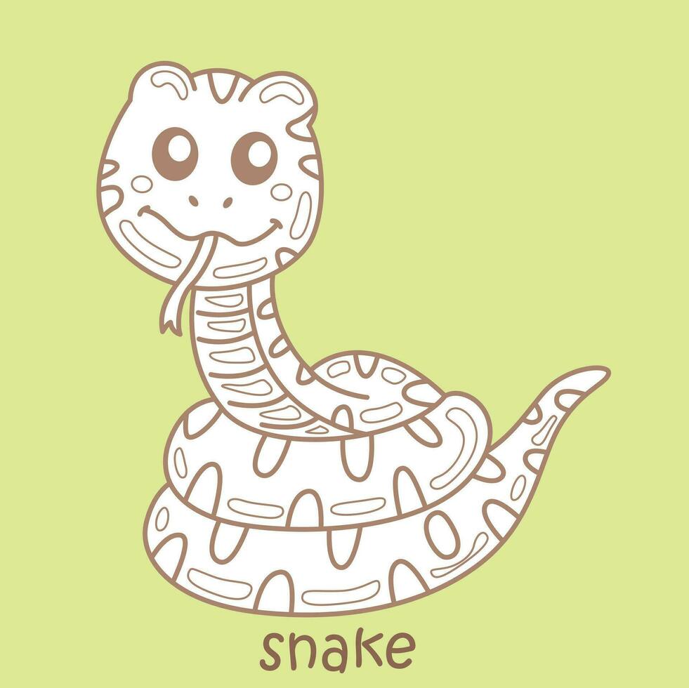 alphabet s pour serpent vocabulaire école leçon dessin animé numérique timbre contour vecteur