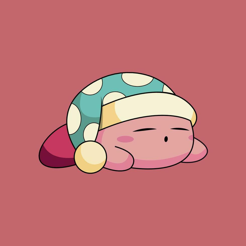 vecteur illustration de mignonne en train de dormir Kirby