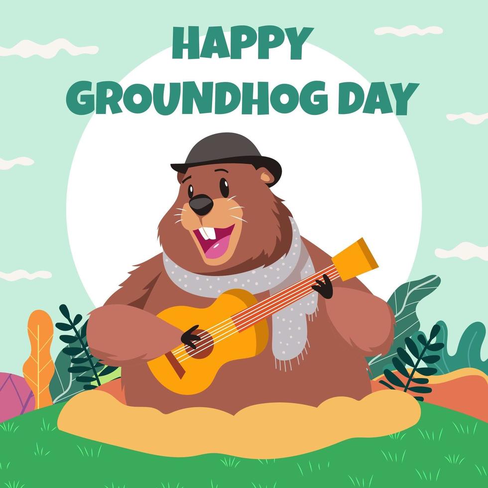 Ground Hog Day Card vecteur