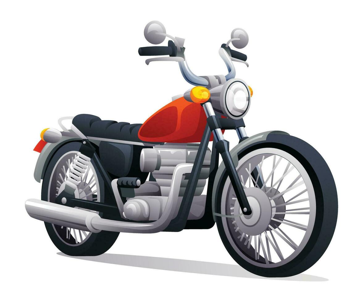 classique moto vecteur dessin animé illustration isolé sur blanc Contexte