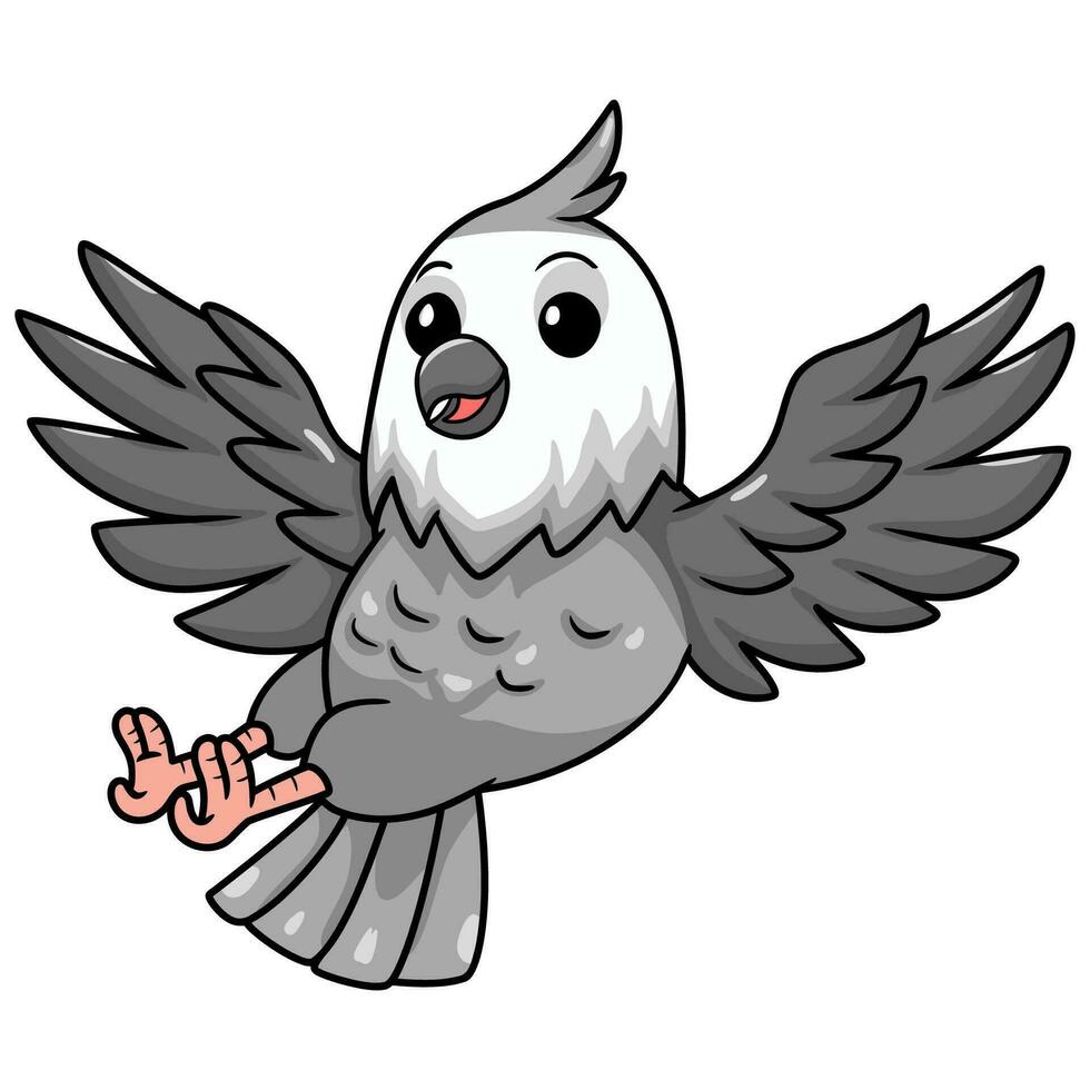 mignonne visage blanc calopsitte oiseau dessin animé vecteur