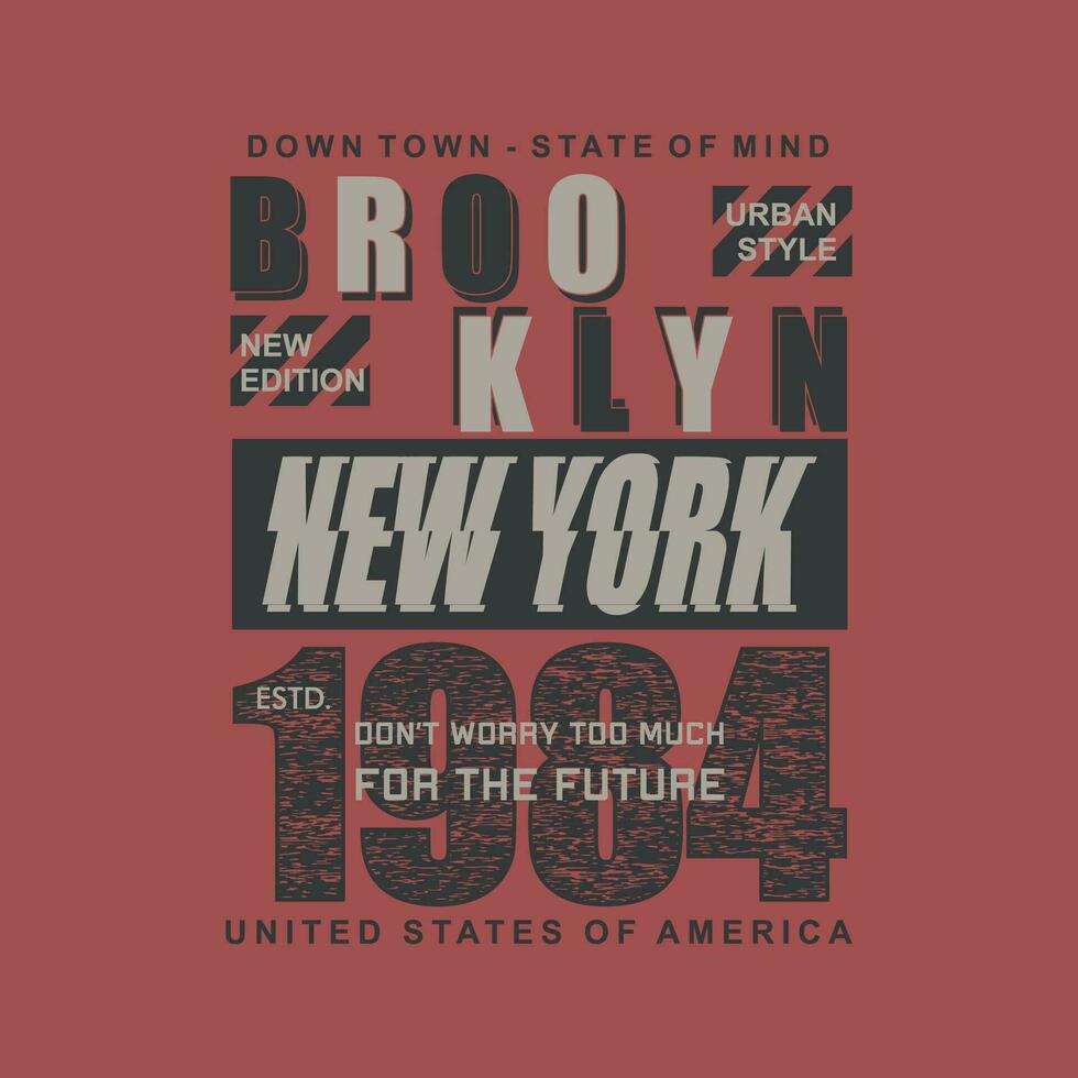 Brooklyn texte Cadre graphique conception, typographie vecteur illustration, moderne style, pour impression t chemise