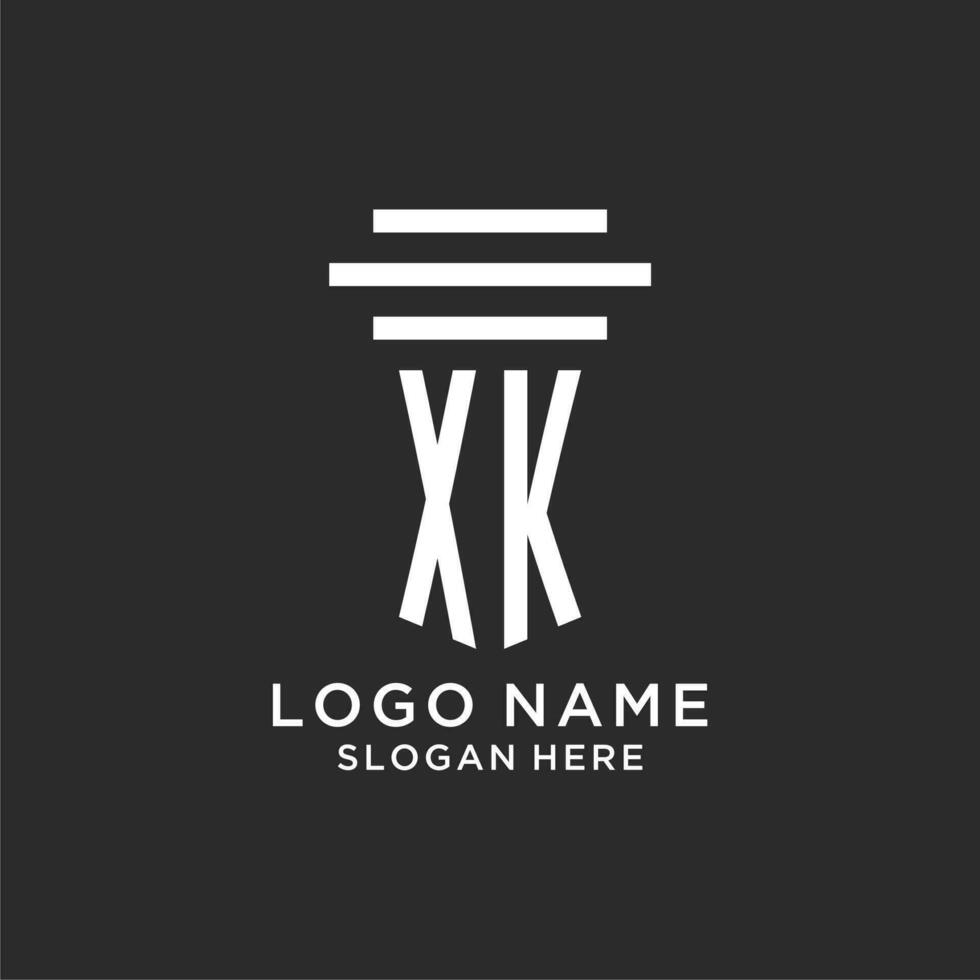 xk initiales avec Facile pilier logo conception, Créatif légal raffermir logo vecteur