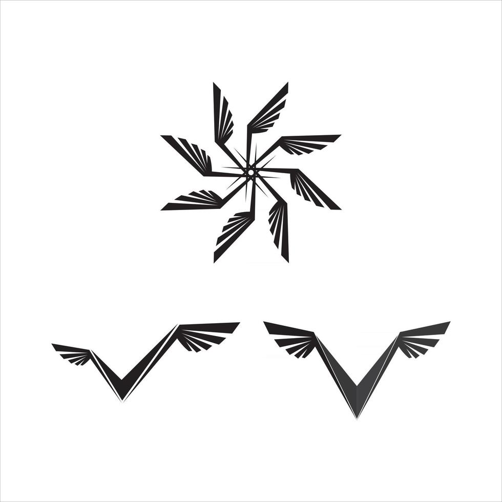 ailes noir animal faucon logo modèle vecteur