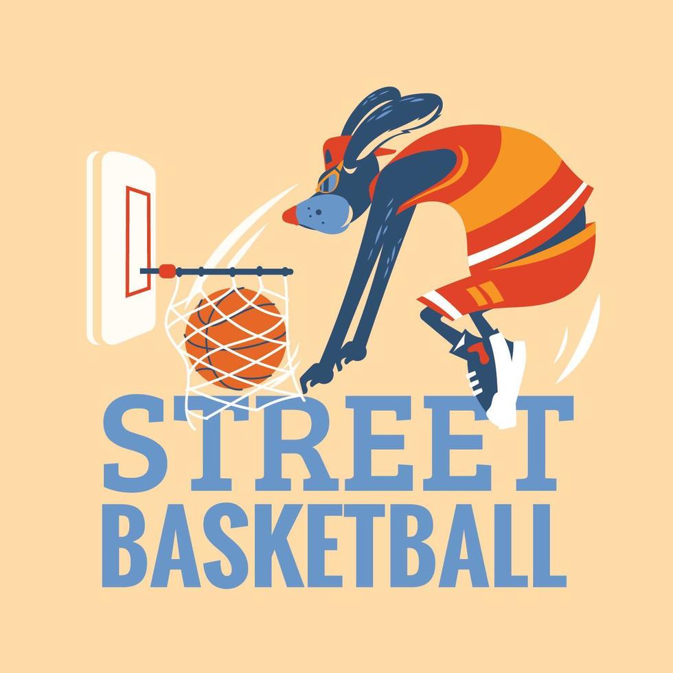 Animal Street Basketball Player in Action vecteur