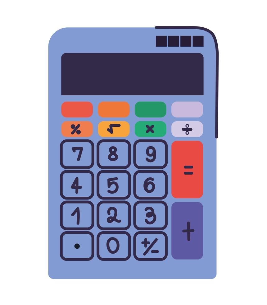 calculatrice de fournitures scolaires sur fond blanc - vecteur 9360287 Art  vectoriel chez Vecteezy