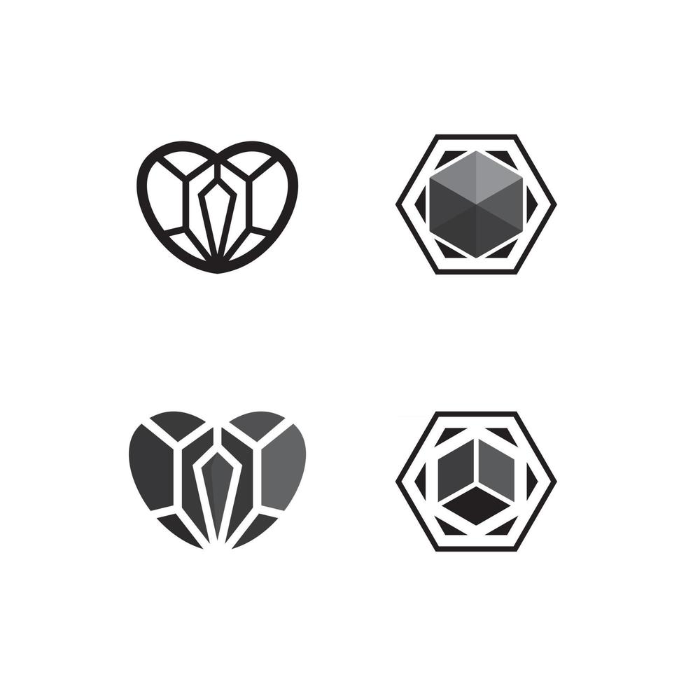 symbole de modèle de logo vectoriel design diamant et bijou