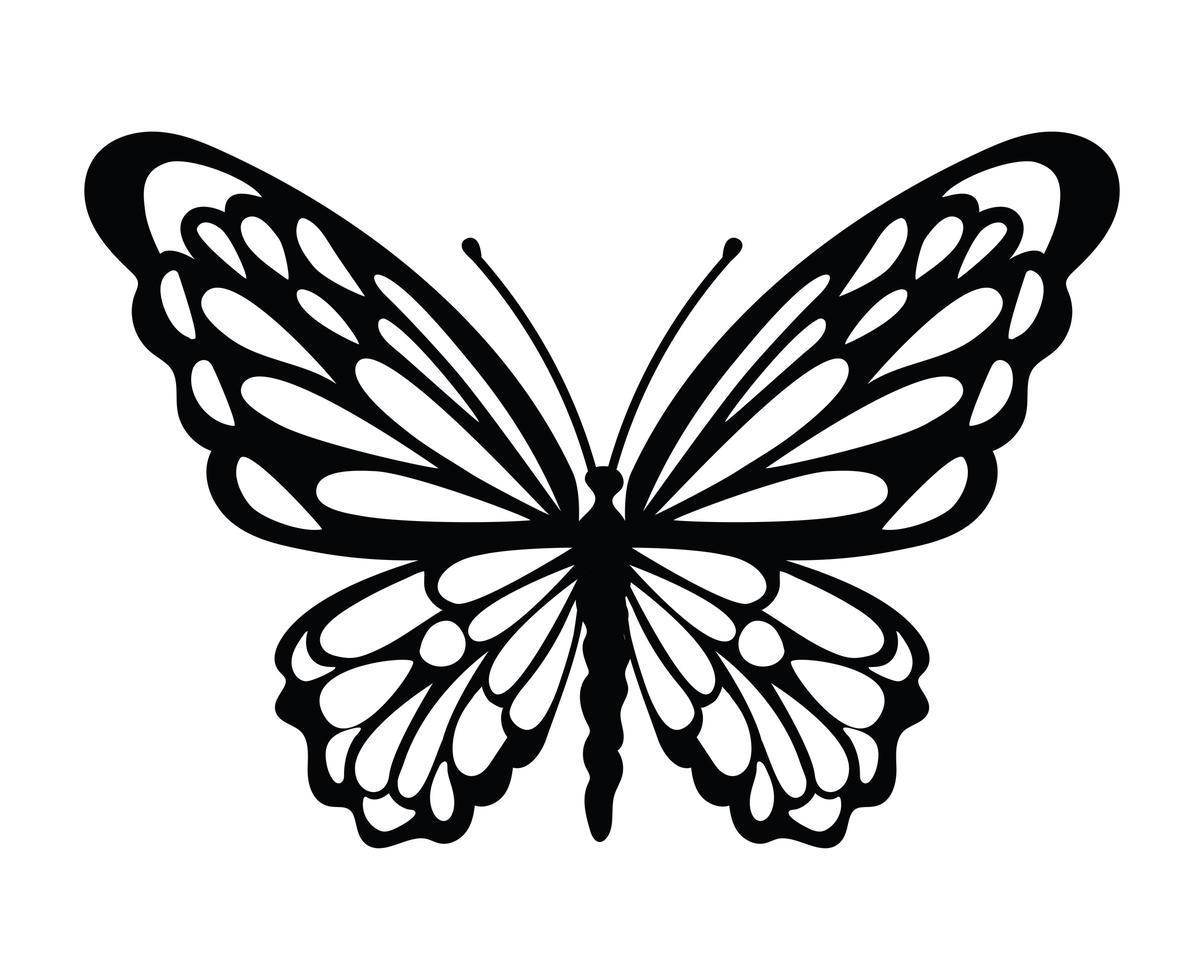 tatouage minimaliste d'un papillon vecteur