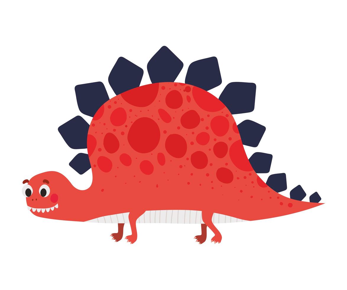 illustration pour enfants d'un dinosaure rouge vecteur