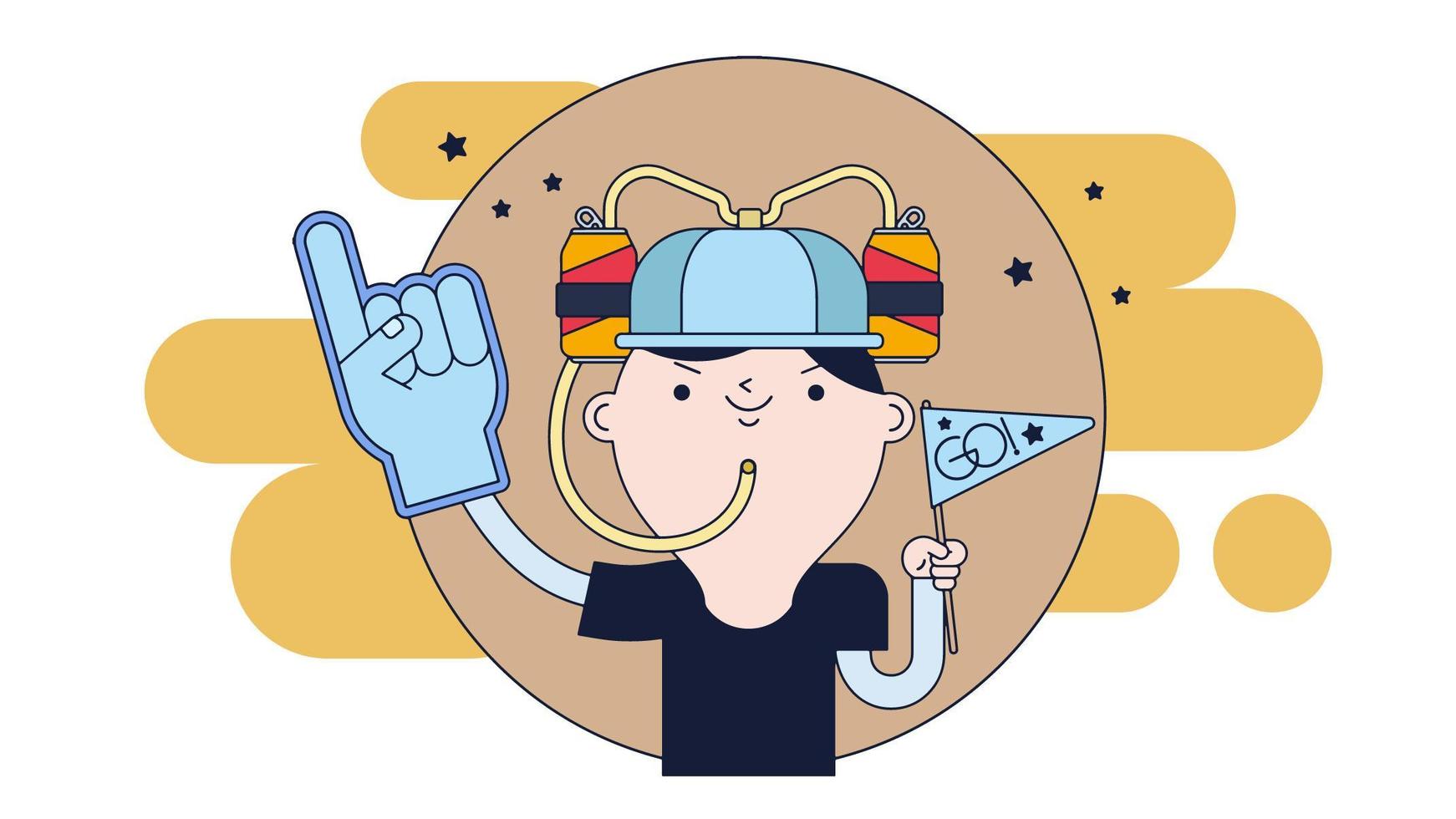 Beer Hat Fan Vector