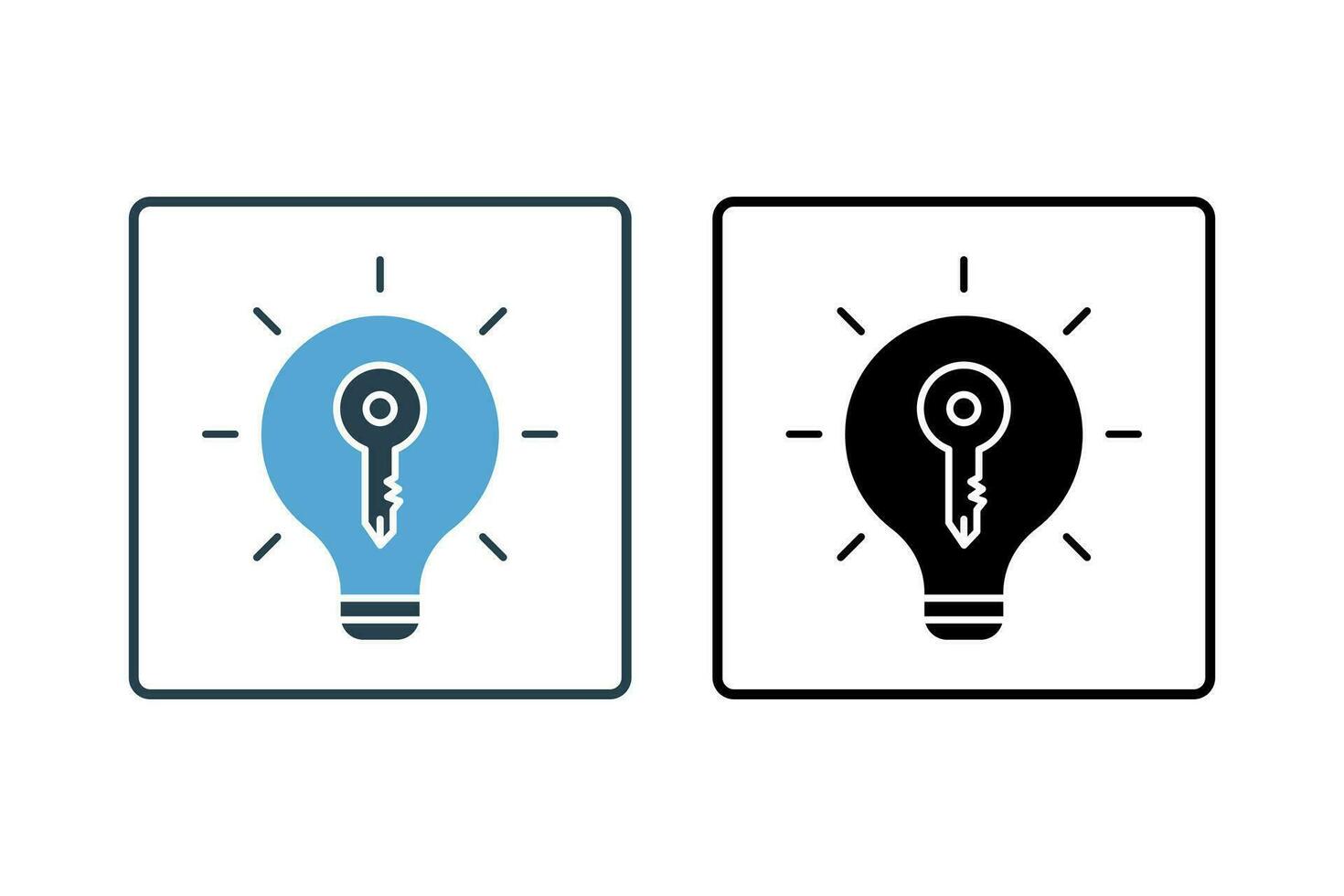 clé idée icône. icône en relation à chercher moteur optimisation. adapté pour la toile site conception, application, utilisateur interfaces. solide icône style. Facile vecteur conception modifiable