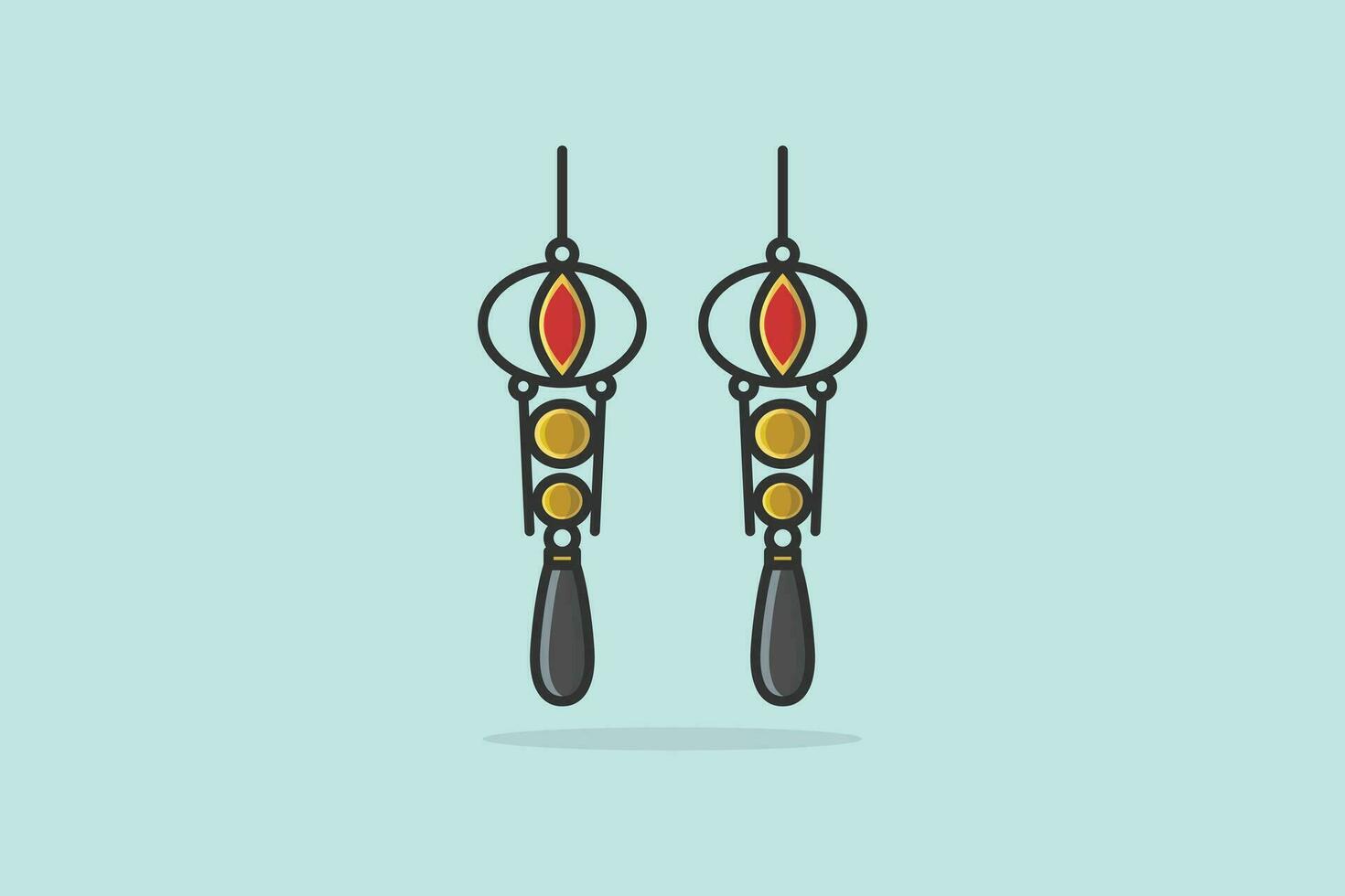 les filles boucle d'oreille avec gemme vecteur illustration. beauté mode objets icône concept. Nouveau arrivée femmes bijoux des boucles d'oreilles vecteur conception.