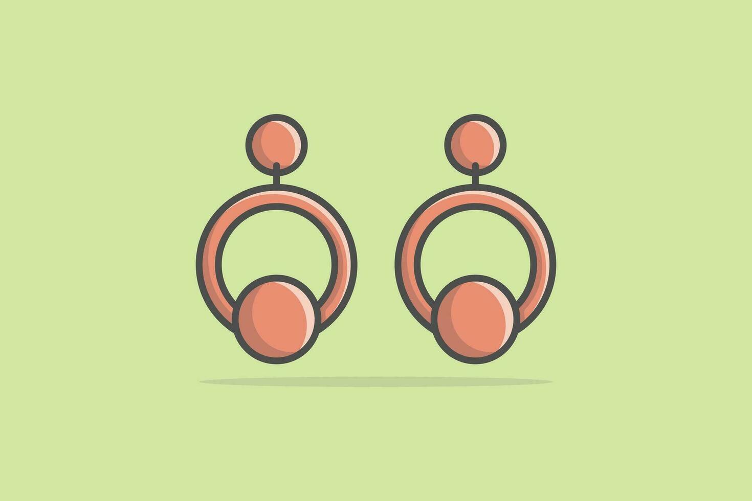 rond forme des boucles d'oreilles bijoux vecteur illustration. beauté mode objets icône concept. Nouveau arrivée femmes bijoux des boucles d'oreilles vecteur conception.