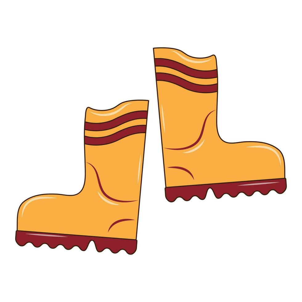 mignonne clipart dans l'automne style avec une bottes vecteur