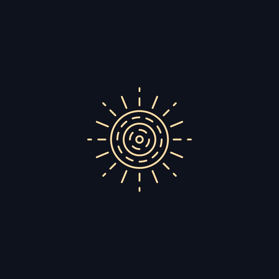 Line Symbol, Sun with rays, vector design element