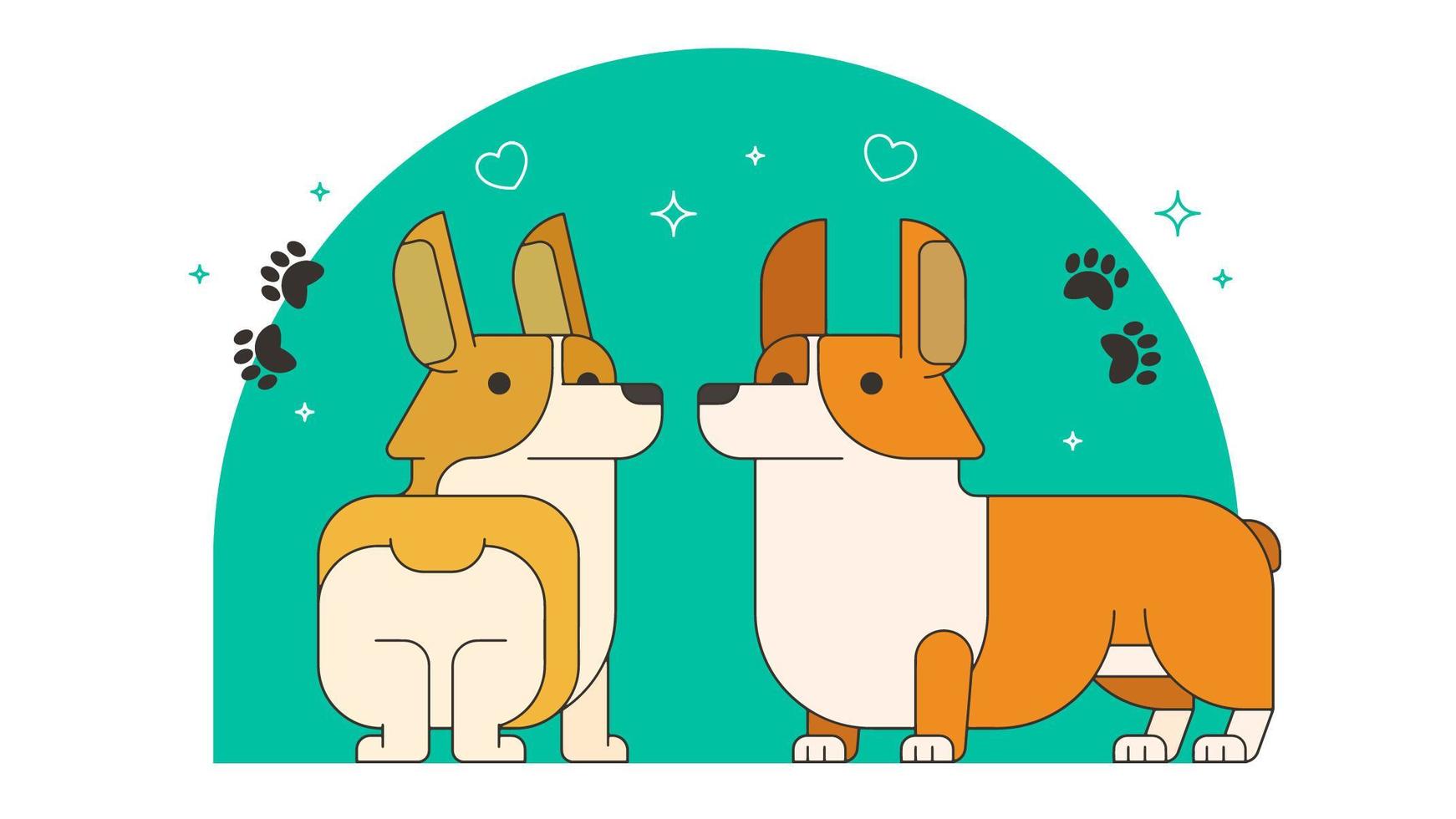 Corgi Love Vector