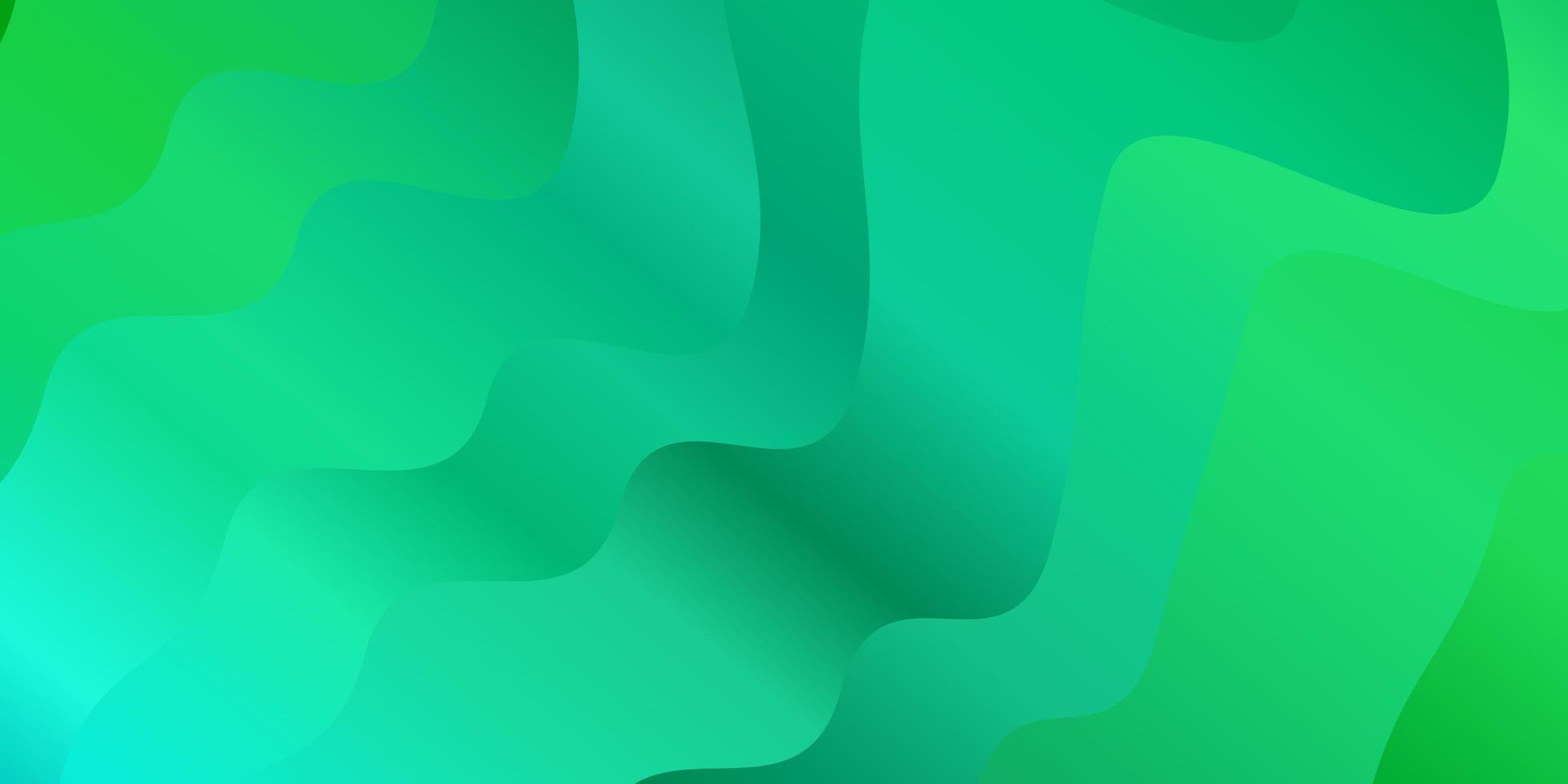 fond de vecteur vert clair avec des courbes. illustration colorée dans un style abstrait avec des lignes pliées. modèle pour livrets d'affaires, dépliants