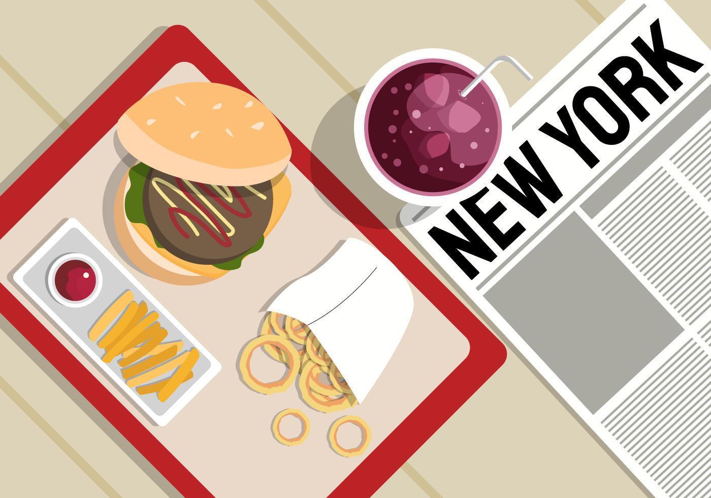 New York Food Background Illustration vecteur