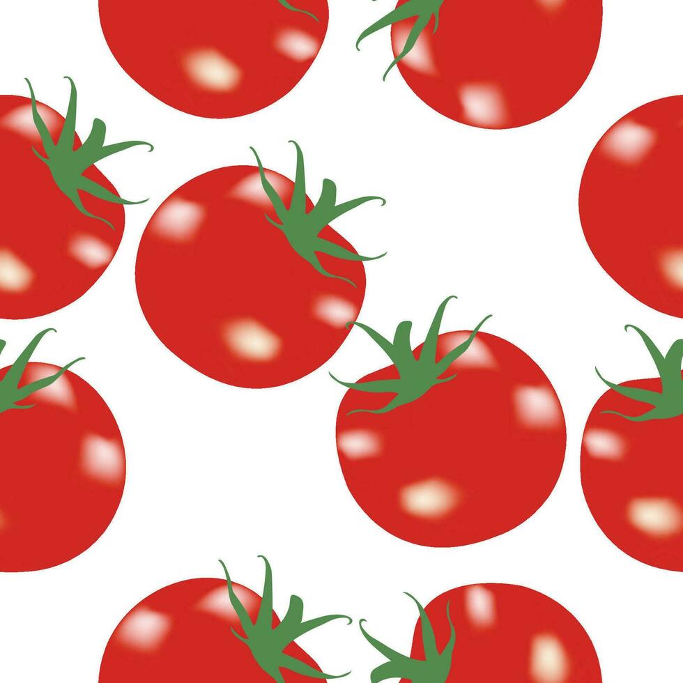 réaliste tomates sans couture modèle. plat conception. légume, en bonne santé végétalien nourriture fond d'écran. tomate. isolé des légumes. vecteur illustration.