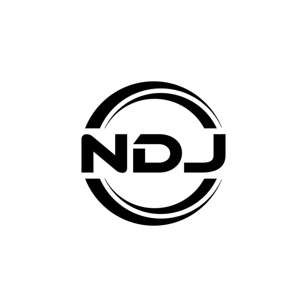 ndj logo conception, inspiration pour une unique identité. moderne élégance et Créatif conception. filigrane votre Succès avec le frappant cette logo. vecteur