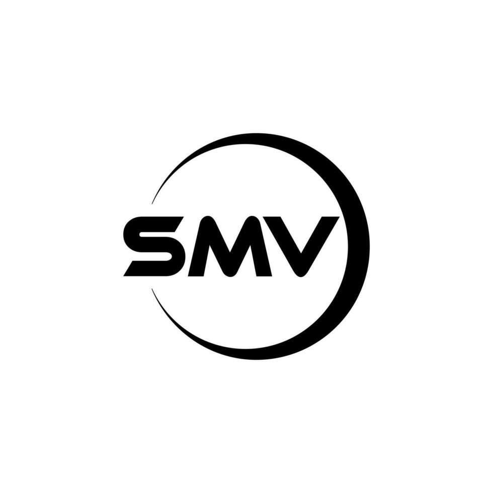 création de logo de lettre smv dans illustrator. logo vectoriel, dessins de calligraphie pour logo, affiche, invitation, etc. vecteur