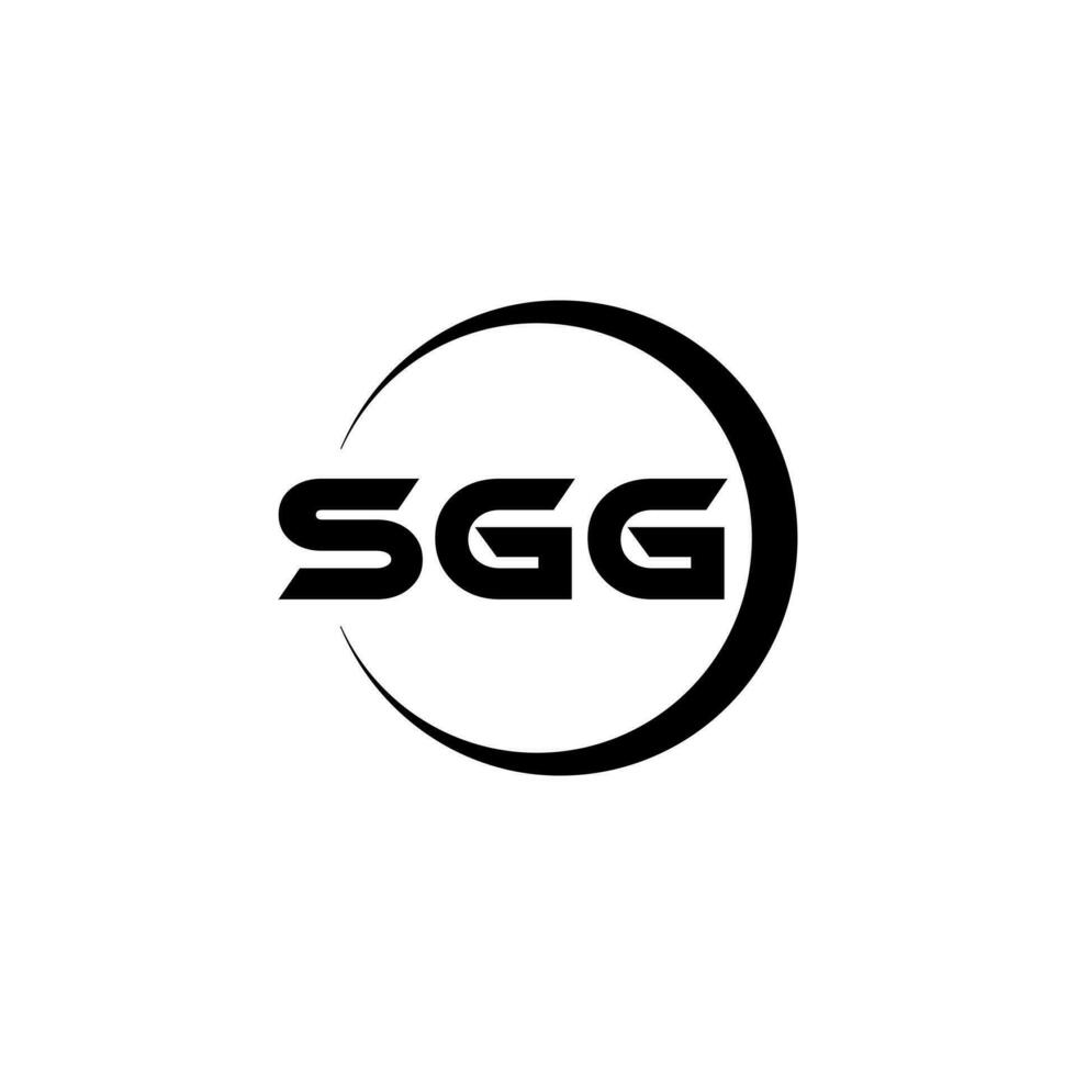création de logo de lettre sgg dans l'illustrateur. logo vectoriel, dessins de calligraphie pour logo, affiche, invitation, etc. vecteur
