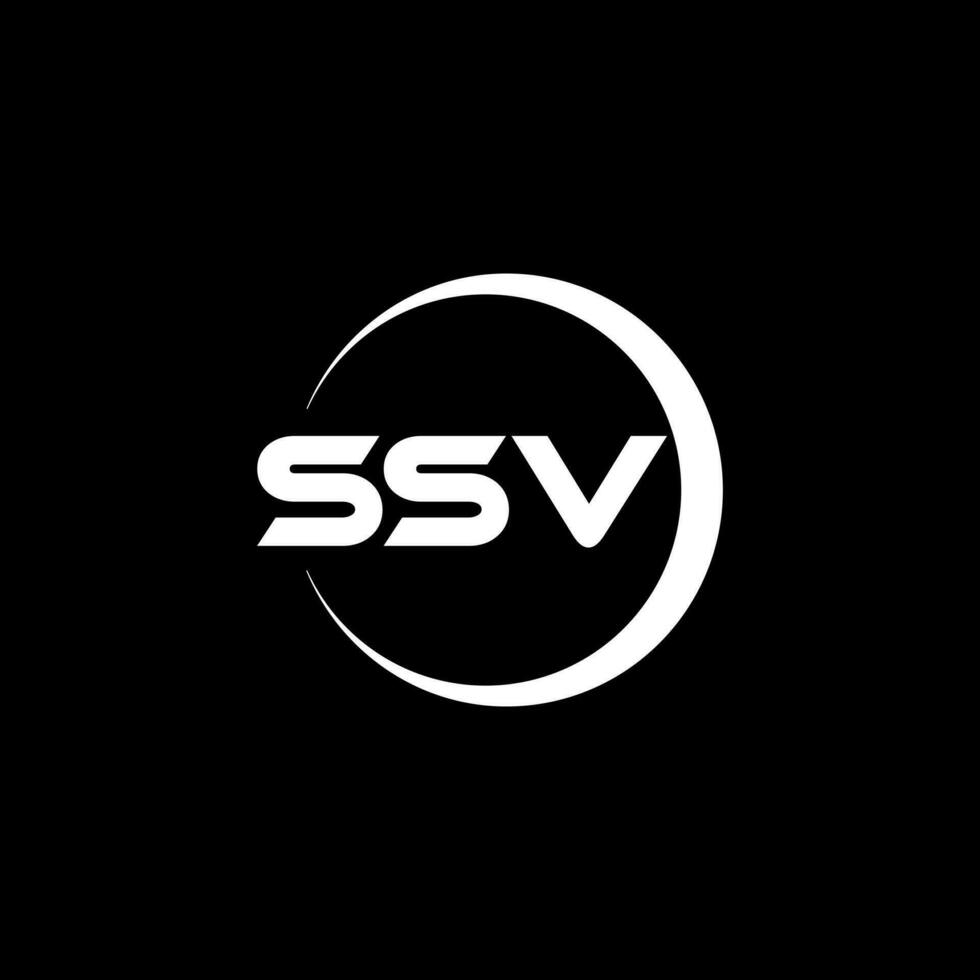 création de logo de lettre ssv avec un fond blanc dans l'illustrateur. logo vectoriel, dessins de calligraphie pour logo, affiche, invitation, etc. vecteur
