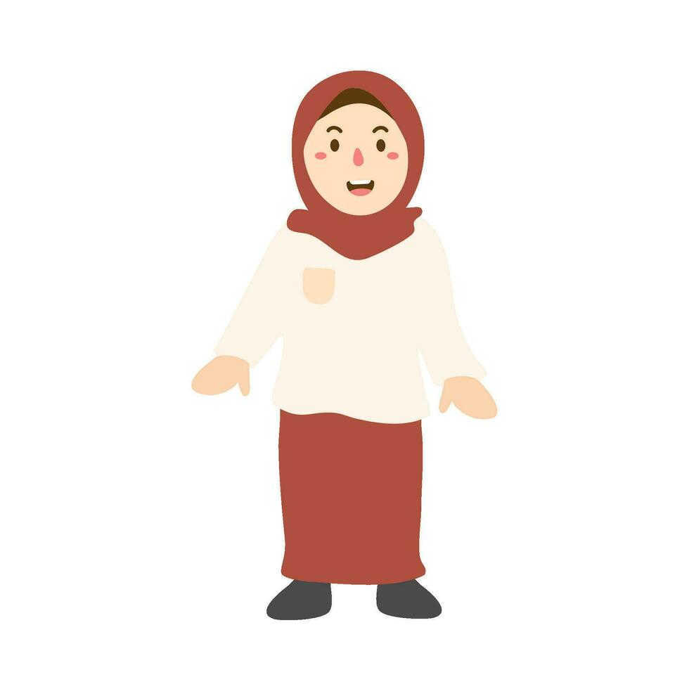 étudiant portant uniforme hijab personnage vecteur